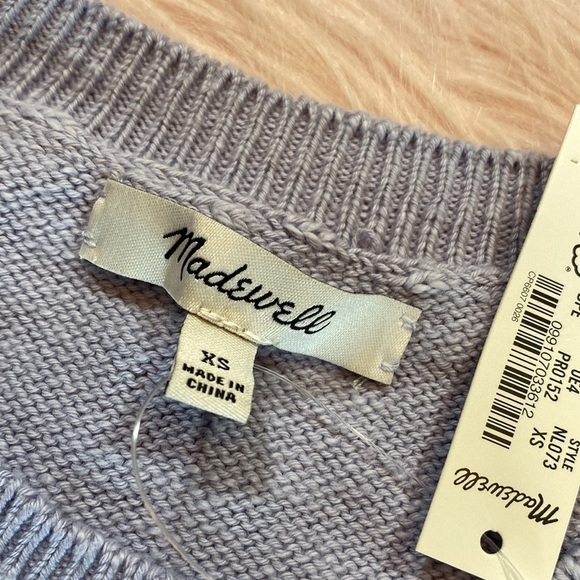 NWT Madewell Crochet-Trim Crop Sweater Tank in Distant Peri sz XS - Picture 9 of 11